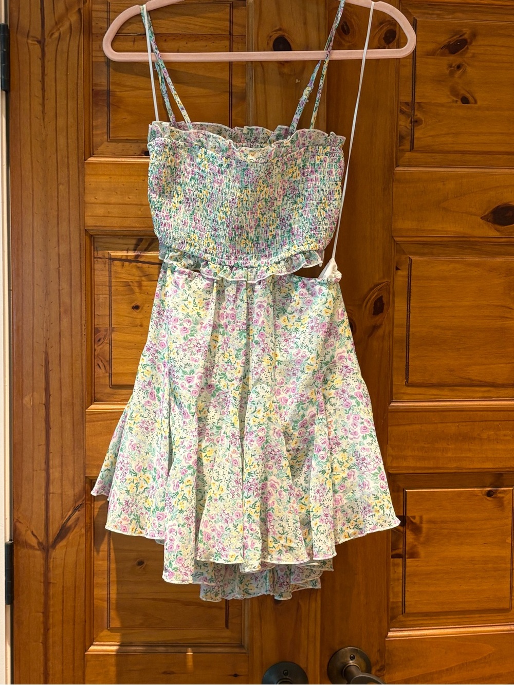 Floral Smocked Sundress - Pink & Yellow